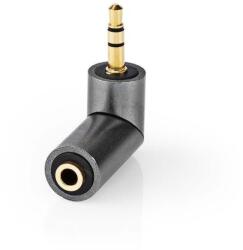 Nedis Adaptor audio stereo PROFESIONAL Jack 3.5 mm tata - Jack 3.5 mm mama 90 grade metal Fabritallic Nedis CATB22975GY (CATB22975GY) - habo