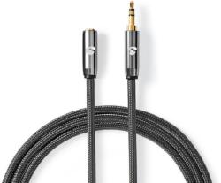 Nedis Cablu audio Jack stereo 3.5 mm tata - 3.5 mm mama Nedis 2m gri metal (CATB22050GY20) - habo