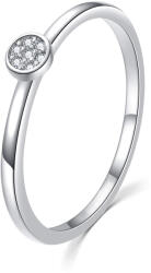 MOISS Csillogó ezüst gyűrű átlátszó cirkónium kővel R00020 50 mm