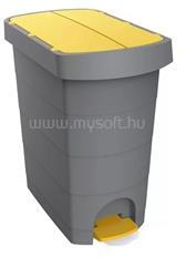 PLANET Szemetes kuka pedálos műanyag 60 literes Pelikán Slim eco antracit színű sárga tetővel UP232-214 (PLANET_53752) (PLANET_53752)