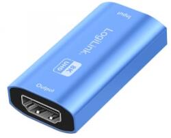 LogiLink HDMI repeater, 20m, 8K/60Hz, HDCP 2.3, Alu, kék (HD0064) (HD0064) - aqua