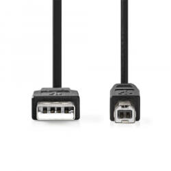 Nedis USB-A - USB-B kábel 0, 5m fekete (CCGL60100BK05) (CCGL60100BK05)