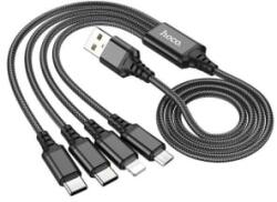 hoco. X76 4 az 1-ben szuper töltőkábel(Type-C+Type-C+iPhone+Micro) 1m (HC768650) - aqua