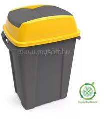 PLANET Szemetes kuka billenő fedéllel műanyag 70 literes HIPPO antracit/sárga (PLANET_58298) (PLANET_58298)