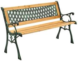 Juskys Bancă de grădină vintage din lemn și fontă, 2 locuri, 122 cm (200576)