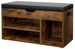 VASAGLE Bancă cu spațiu pentru pantofi VASAGLE, rustic, 80x30x44 cm (LHS30BX) Raft