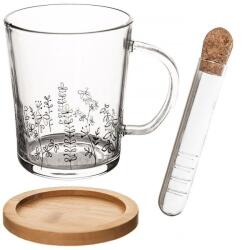 Artemis Üveg csésze szett infúzorral és bambusz tartóval, Artemis, 400ml, átlátszó, 12x9x10cm (VD-128885)