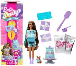Mattel Barbie Party Unboxed Pet Birthday Series baba kék ruhában JFG72 (JFG72)