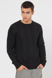 JACK & JONES Jack & Jones, Cipher csavart kötésmintás pulóver, Fekete, XL (12261436-BLACK-XL)