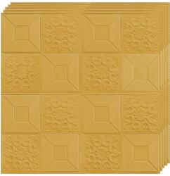 Teno 30x 3D Teno® Tapétacsomag, 14.7 nm felület, öntapadó, falra/mennyezetre, vízálló, könnyen szerelhető, modern design, 70x70 cm, sárga/arany (TENO2418S30)