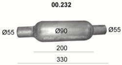 Polmostrow POLMO 00.232 - univerzális kipufogó dob (P00_232)