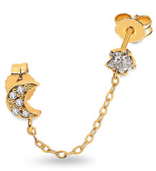 Heratis Forever Időtlen dupla fülbevaló Hold és csillag cirkóniákkal IZ28993