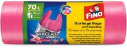 FINO Szemeteszsák, köthető füles, illatosított, 70 l, 15 db, 62×73 cm, 16 , FINO „Premium handles, rózsaszín (KHT1525)