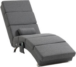 Homcom Masszázsfotel 8 vibrációs ponttal és fűtéssel, 5 üzemmóddal, időzítővel és távirányítóval, szürke