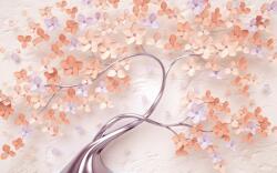  Matricás tapéta Fa krém virágokkal, absztrakt, 350 x 250 cm