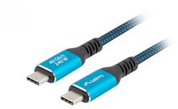 Lanberg USB 4.0 Type C Összekötő Fekete-Kék 50cm CA-CMCM-44CU-0005-BK (CA-CMCM-44CU-0005-BK)