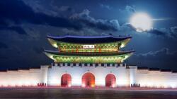  Öntapadós tapéta City62 Seoul Castle éjjel, 250 x 150 cm