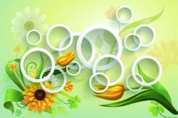  Öntapadós tapéta Százszorszépek és körök, 400 x 250 cm