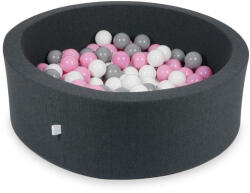  Grafitszürke labdamedence 90×30 cm - lányos labdamix