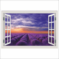  Öntapadós tapéta Window Sunset, levendula, nyári, 250 x 170 cm