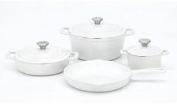  CAST IRON 7 részes kiváló minőségű zománcozott öntöttvas Edénykészlet fehér