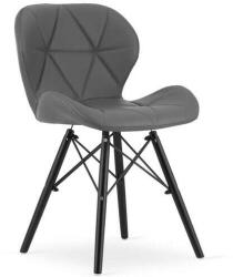  Skandináv stílusú szék, Artool, Lago, öko-bőr, fa, szürke és fekete, 47.5x52x74 cm