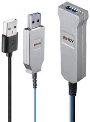 Lindy Cablu de date Lindy 43345, USB-A male - USB-A male + USB-A female, 30 m, Blue (43345)