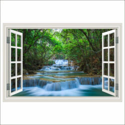  Öntapadós fotótapéta Window Kanchanaburi Waterfall, Thaiföld, 200 x 135 cm