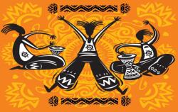  Matrica tapéta Aficani táncosok, grafika, absztrakt, 400 x 250 cm