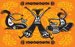  Matrica tapéta Aficani táncosok, grafika, absztrakt, 350 x 200 cm