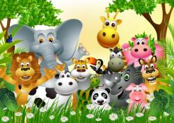  Öntapadós tapéta Dzsungel állatok, gyerekrajzok2, 350 x 250 cm