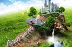  Öntapadós tapéta A zöld város, 300 x 200 cm