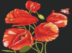  Öntapadós tapéta Pipacsok, piros és fekete, 350 x 200 cm