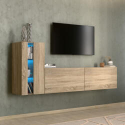 Intenso Concept-11 nappali faliszekrény sor - 200 cm (sonoma tölgy) - pepita