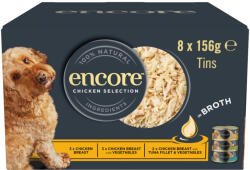 Encore 32x156g Encore konzervválogatás húslében, csirkeválogatás (3 fajta) gazdaságos csomag, nedvestáp kutyáknak
