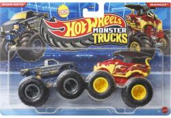 Mattel Hot Wheels Monster Trucks: Dragon Hunter vs Dragonizer kisautó 2db-os csomag 1/64 - Mattel (FYJ64/JHY88)