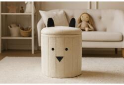 CHOMIK Összecsukható puff tárolóhellyel 28 x 28 x 34 CM Fehér *4243 (CH-PHO4243)