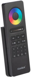 Kanlux 22135 REMOTE 4 RGBW/CCT-B 4 zónás fekete LED szalag távirányító LED CTRL 12/24V RGBW CCT(22148) vezérlőhöz, 2 x 1, 5V DC 2 x AAA, RF 2, 4GHz, IP20 (Kanlux 22135) (22135)