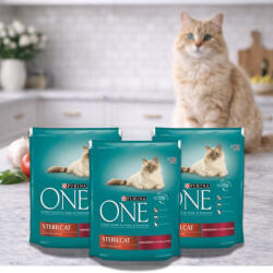 Purina One Sterilcat száraz macskaeledel marhával (3x800 g)