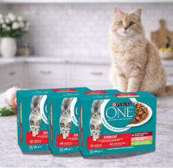 Purina One Sterilcat alutasakos macskaeledel marhával, lazaccal és pulykával (36x85 g)