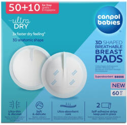 Canpol babies formázott légáteresztő melltartóbetét - 60 db
