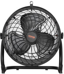 VEVOR Ipari padlóventilátor 355 mm lapátátmérővel - 3 fokozat, 2520 CFM légszállítás, 360°-ban dönthető fej, 7, 2 m/s légsebesség, halk működés, hordozható kivitel