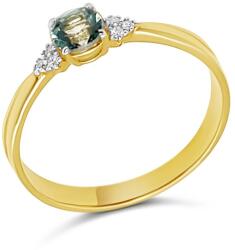 ÉkszerM Arany Gyűrű Briliáns és Topáz Kővel (méret: 53) AU 96745