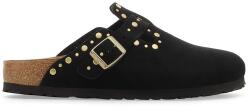 Birkenstock papucs velúrból Boston Rivet - fekete Női 41