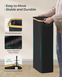 SONGMICS Slim Szennyestartó Bambusz Fogantyúval 65L Fekete (EUZ-LCB506B01V1)