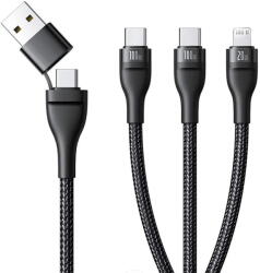 Baseus Cablu de Date USB, USB-C to Lightning, 2x USB-C, 100W, 1.5m - Flash Series 3 Black (KF2349553) - pcone
