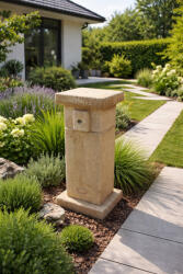 Jován Innova szögletes kútoszlop alacsony, barna (JOVKU025/barna) (JOVKU025-barna)