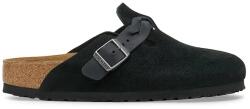 Birkenstock papucs velúrból Boston Braided - fekete Női 41