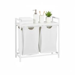 Relaxdays Coș de rufe Relaxdays cu 2 compartimente și raft (10130333)
