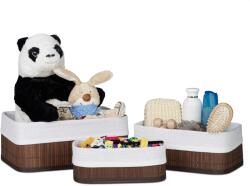 Relaxdays Set de 3 coșuri de depozitare pentru baie Relaxdays (10036680)